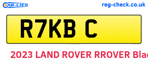 R7KBC are the vehicle registration plates.