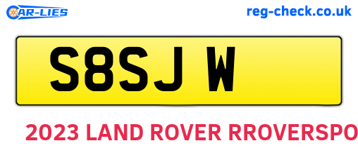 S8SJW are the vehicle registration plates.