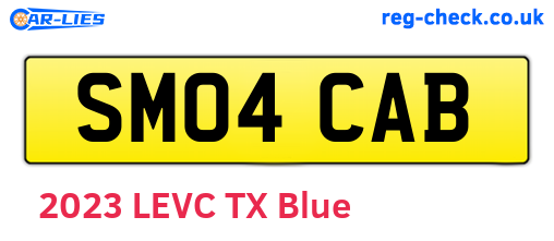 SM04CAB are the vehicle registration plates.