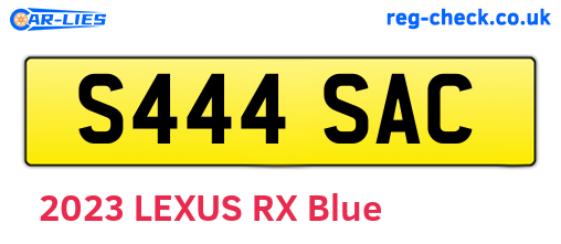 S444SAC are the vehicle registration plates.