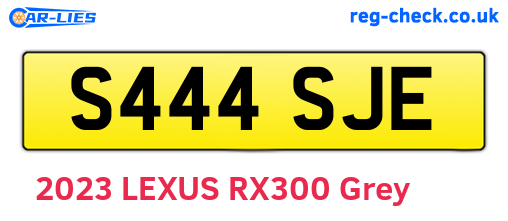 S444SJE are the vehicle registration plates.