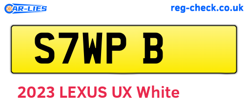 S7WPB are the vehicle registration plates.
