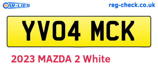 YV04MCK are the vehicle registration plates.