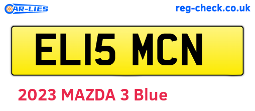 EL15MCN are the vehicle registration plates.