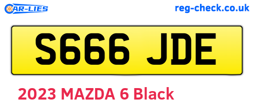 S666JDE are the vehicle registration plates.