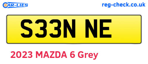 S33NNE are the vehicle registration plates.