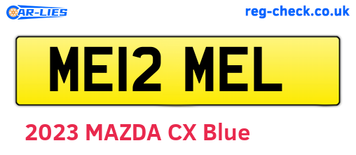 ME12MEL are the vehicle registration plates.