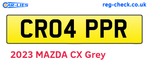 CR04PPR are the vehicle registration plates.