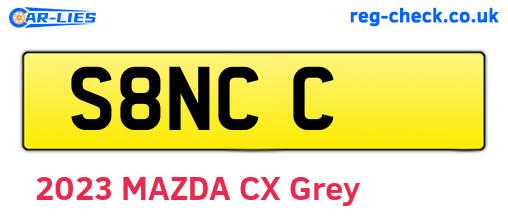 S8NCC are the vehicle registration plates.