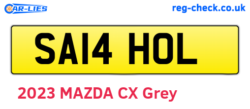 SA14HOL are the vehicle registration plates.