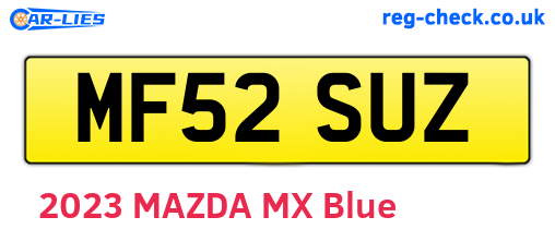 MF52SUZ are the vehicle registration plates.