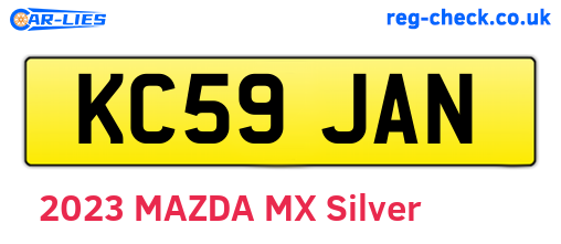 KC59JAN are the vehicle registration plates.