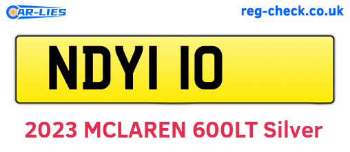 NDY110 are the vehicle registration plates.