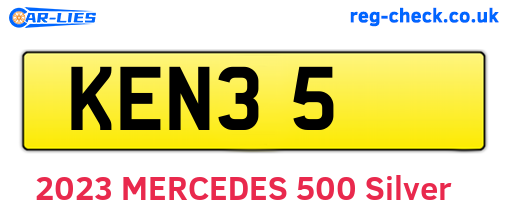 KEN35 are the vehicle registration plates.