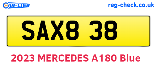 SAX838 are the vehicle registration plates.