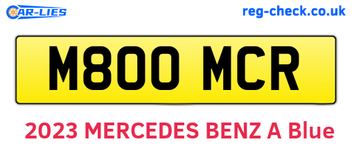 M800MCR are the vehicle registration plates.