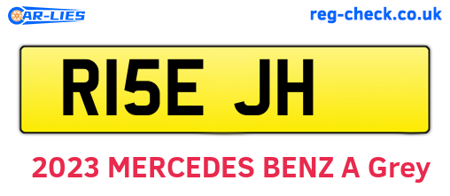 R15EJH are the vehicle registration plates.