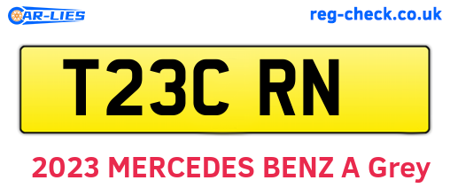 T23CRN are the vehicle registration plates.
