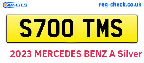 S700TMS are the vehicle registration plates.