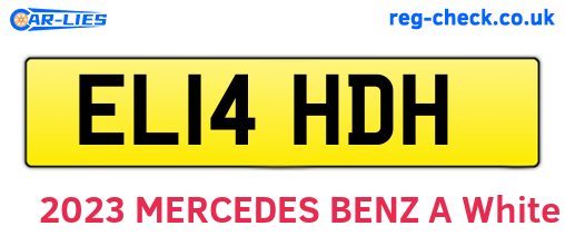 EL14HDH are the vehicle registration plates.
