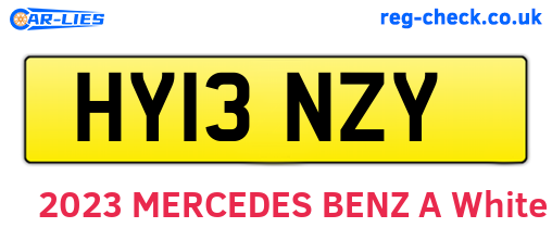 HY13NZY are the vehicle registration plates.