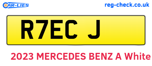 R7ECJ are the vehicle registration plates.