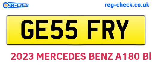 GE55FRY are the vehicle registration plates.