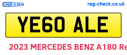 YE60ALE are the vehicle registration plates.