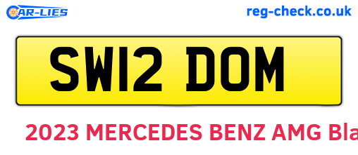 SW12DOM are the vehicle registration plates.