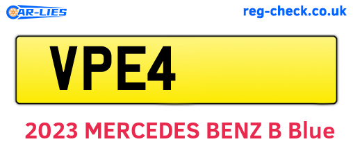 VPE4 are the vehicle registration plates.