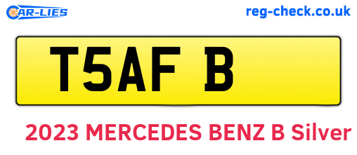 T5AFB are the vehicle registration plates.