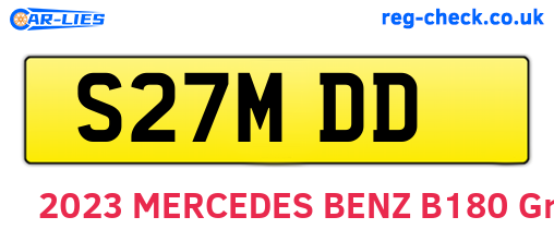 S27MDD are the vehicle registration plates.
