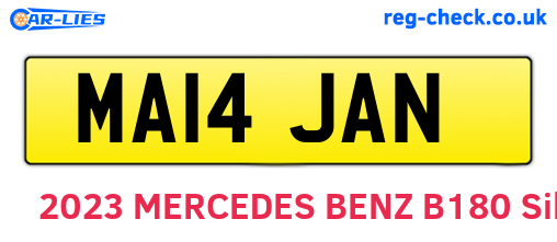 MA14JAN are the vehicle registration plates.