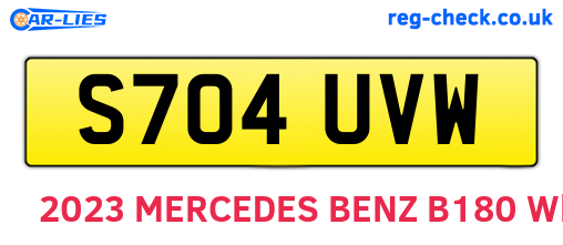 S704UVW are the vehicle registration plates.