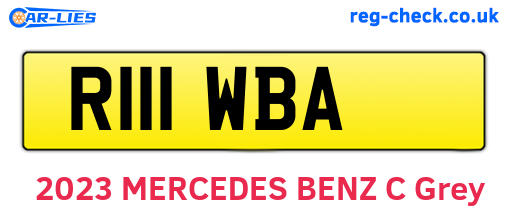 R111WBA are the vehicle registration plates.