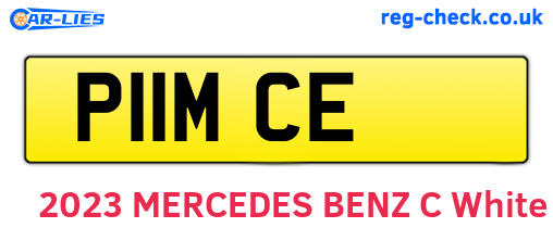 P11MCE are the vehicle registration plates.