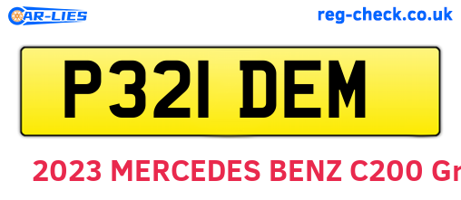 P321DEM are the vehicle registration plates.