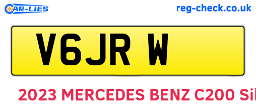 V6JRW are the vehicle registration plates.