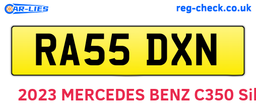 RA55DXN are the vehicle registration plates.