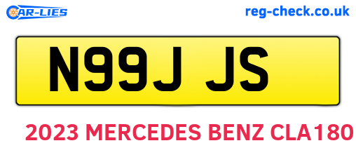 N99JJS are the vehicle registration plates.