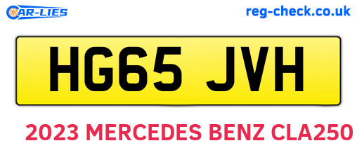 HG65JVH are the vehicle registration plates.