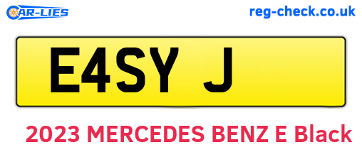 E4SYJ are the vehicle registration plates.