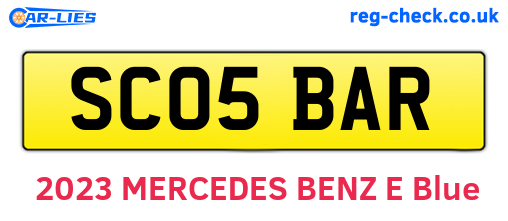 SC05BAR are the vehicle registration plates.