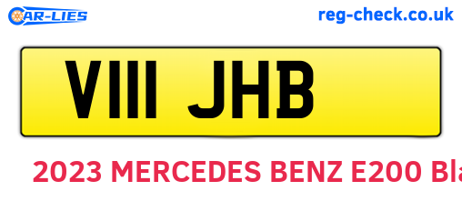 V111JHB are the vehicle registration plates.