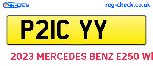 P21CYY are the vehicle registration plates.