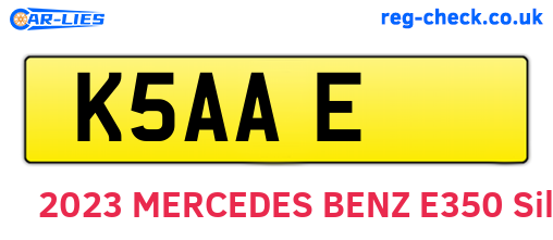K5AAE are the vehicle registration plates.