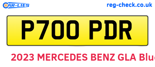 P700PDR are the vehicle registration plates.
