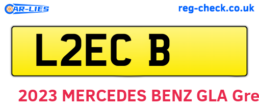L2ECB are the vehicle registration plates.