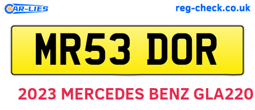 MR53DOR are the vehicle registration plates.