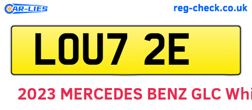 LOU72E are the vehicle registration plates.